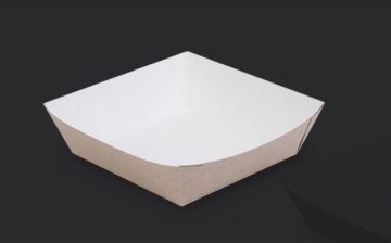 Лоток бумажный крафт 550мл 140х140х42мм для фастфуда ламин OSQ TRAY 550 60/480 