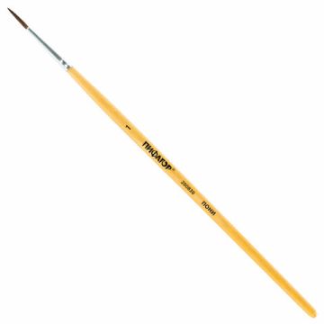 Кисть пони круглая №1 лакированная ручка с колпачком ПИФАГОР 1/30