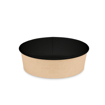 Контейнер бумажный супница 620мл d-150 краф вн черн OSQ ROUND BOWL 620 BLACK (крышка 469485) 1/270