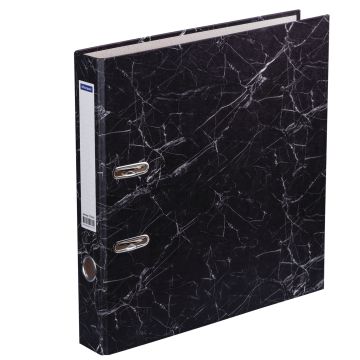 Папка-регистратор А4 50мм OfficeSpace мрамор черная 1/25