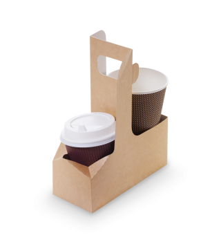 Держатель для стаканов OSQ CUPHOLDER 160х80х80 крафт/белый 25/500 