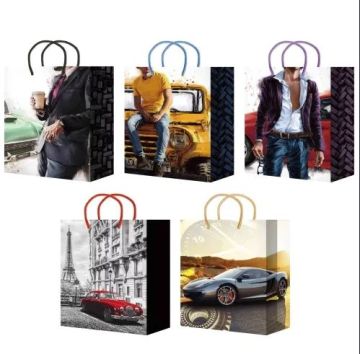 Пакет подарочный бумажный (32х45х10) ламинир микс 1/10/200