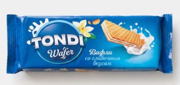 Продукты, Tondi вафли Сливочные 167г 1/24
