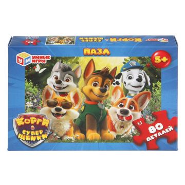 Пазл детский 80 элементов Корги & Суперщенки 1/16