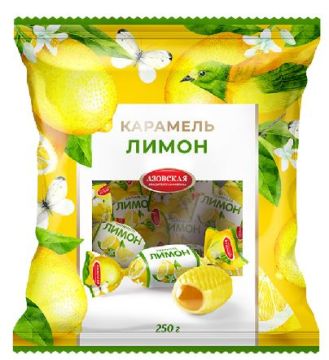 Продукты, АКФ Карамель Цветики-конфетики Лимон 250г 1/12