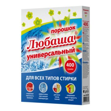 Порошок стиральный ЛЮБАША 400г Лотос для всех типов тканей 1/24 