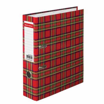 Папка-регистратор А4 75мм BRAUBERG ламинированная шотландка 1/20