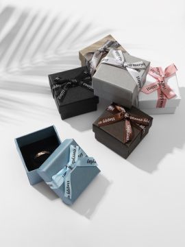 Подарочная коробка Квадрат 5х5х3см Счастье МИКС 1/6/1920