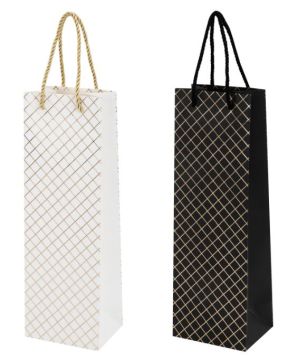 Пакет подарочный бумажный под бутылку (13х36х9) ассортиLeather Bottle Bag 1/12/144