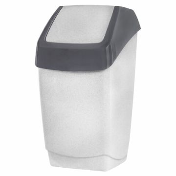 Контейнер для мусора 25л IDEA серый (в 55*ш 30*г 28 см), качающаяся крышка 
