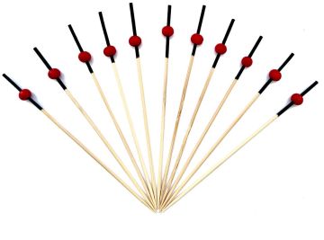 Пика для канапе Шарик красный 12см (100шт) 1/40