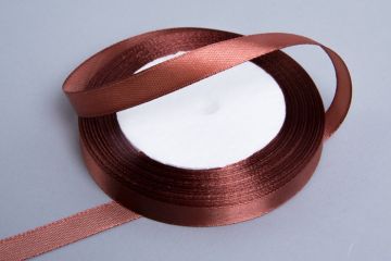 Лента атласная 10мм 25м шоколадный 1/10