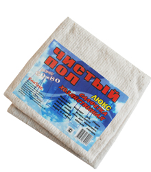 Тряпка для мытья пола (60х80) белая оверлоченная 180гр/м2 ХПП (1шт) 1/50