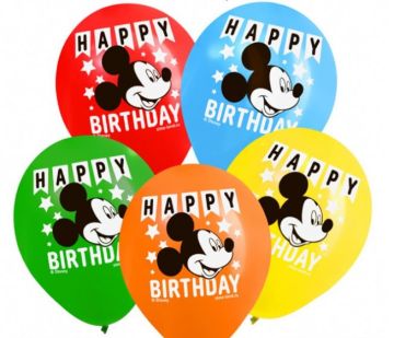 Воздушные шары Happy Birthday Мышонок 5шт 1/300