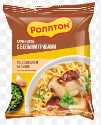 Продукты, Вермишель Ролтон Белые грибы на домашнем бульоне 60гр 1/1