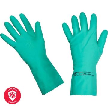Резиновые перчатки с х/б напыл латекс хозяйств зеленые Vileda Professional M 10/50 