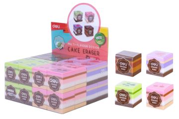 Ластик 35х35х35мм ассорти Deli 1/32