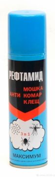 Репеллент аэрозоль от комаров, клещей и мошек Рефтамид Максимум 147мл Сибиар 1/24