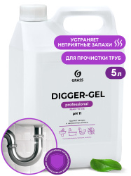 Средство жидкое 5л Digger-Gel  гель для прочистки труб  Грасс GRASS 
