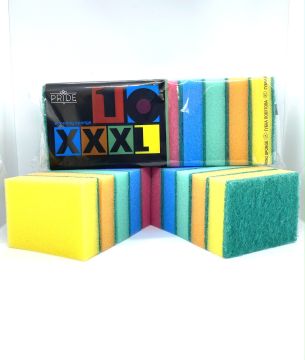 Губка для посуды макси (10шт) 110х80х30мм Гранд 1/20