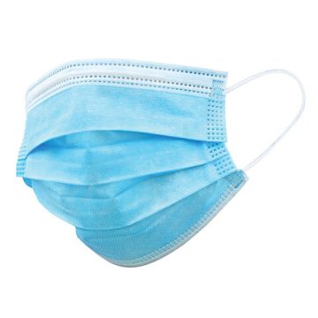 Маски медицинские, комплект 100шт 3-х сл одноразовые голубые ГЕКСА 1/20 