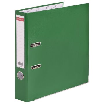 Папка-регистратор А4 50мм BRAUBERG прочная с уголком зеленая покр пластик 1/5