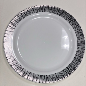 Тарелка пластиковая d-180 серебряный луч Complement Shine ламинированная (6шт) 1/40