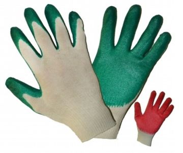 Перчатки облив одинарный (с одинарным латексным покрытием) х/б 13кл 10/300