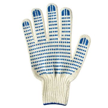 Перчатки ПВХ 5-нитка 10класс точка белые 1/10