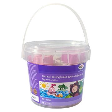 Мелки цветные 16шт для асфальта ассорти ведро Гамма Малыш 1/12