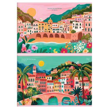 Альбом для рисования 24л А4  на скрепке эконом BG Город на берегу 1/6/42