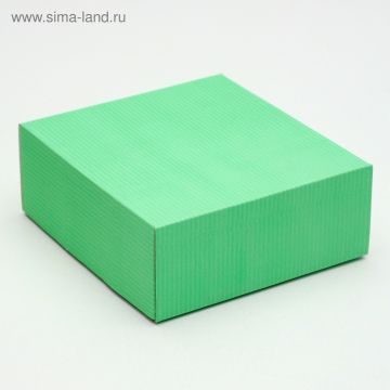Коробка без окна 145х145х60мм микрогофрокартон мятная 5/5