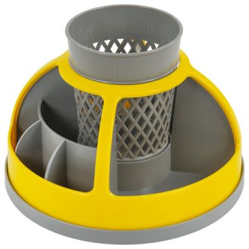 Подставка-органайзер вращ 9 отд серая с желтым STAFF Attraction  1/8