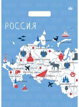 Пакет с вырубной ручкой (31,5х43)-50 Грэй Глосс Наша страна Тико 1/50/500