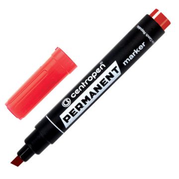 Маркер перманентный красный 1-4,6мм скошенный наконечник CENTROPEN 1/10/200
