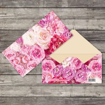 Конверт для денег 16,5х8см Розы 10/10