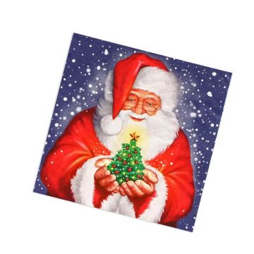 НГ Салфетки (33х33) 3-сл Дед Мороз и новогодняя ель (20) 1/12