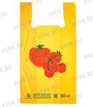 Пакет Майка ПНД (29+14)х50-18  Клубника ЭТ 100/1000