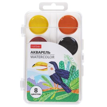 Краски акварельные 08цв медовые COLORA Хатбер 1/16