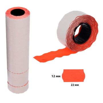 Этикет-лента (22х12) волна красная (700шт) 10/270