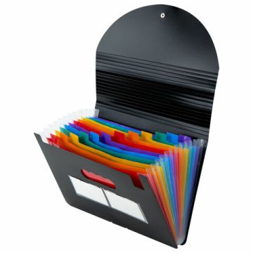 Папка-органайзер для бумаг и документов на резинке 13отд А4 черная BRAUBERG DOCS 1/18