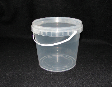 Ведро пищевое прозрачное 1,0л с крышкой 100/100