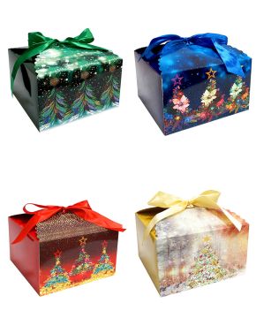 НГ Коробка 31х31х16 трансформер с бантом Новый Год 1/12