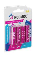 Элемент питания аккумулятор Космос AA(R06) КОМПЛЕКТ 4шт 1500мАч 1/24