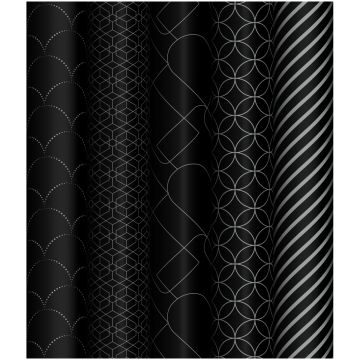 Бумага подарочная 70х100см 80 г/м2 глянц Pattern on black MESHU 1/50