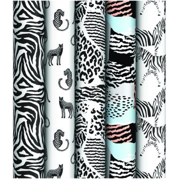Бумага подарочная крафт 70х100см 70г/м ассорти Анималистичный принт 1/50