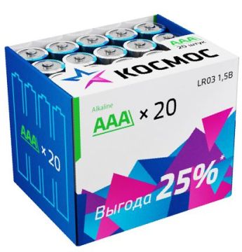 Элемент питания Космос ААА Alkaline LR3 (4шт) 4/20