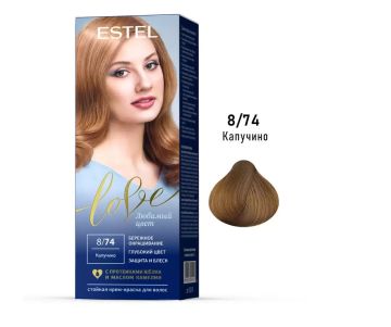 Краска крем для волос 50мл Стойкая тон 8/74 Капучино ESTEL LOVE 1/1