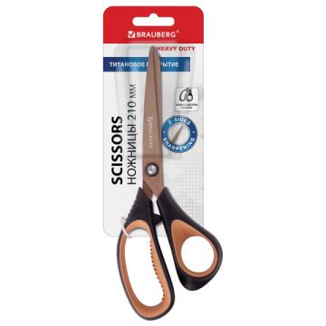 Ножницы 210мм титан 2-х сторон заточка Heavy Duty BRAUBERG 1/12/144