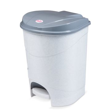 Ведро-контейнер 19л с крышкой и педалью для мусора 38х29х30см серое IDEA М2892 1/4